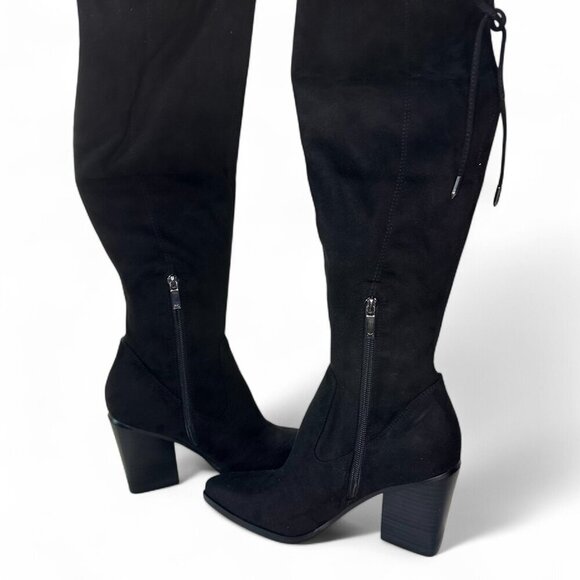 Marc Fisher Women's Black Over the Knee Okun Pointed Toe Boot NEW IN BOX - Picture 1 of 16